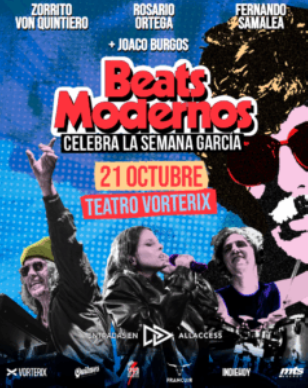 @CHARLY: BANDA BEATS MODERNOS CELEBRA LA SEMANA GARCÍA EL 21 DE OCTUBRE EN EL TEATRO VÓRTERIX DE LA CIUDAD DE BUENOS AIRES.