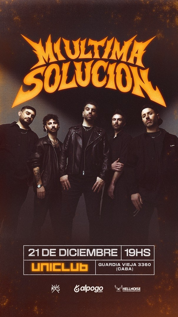 @SHOW: LA BANDA MI ÚLTIMA SOLUCIÓN SE PRESENTARÁ EL 21 DE DICIEMBRE EN UNICLUB COMO DESPEDIDA DEL AÑO 2025.